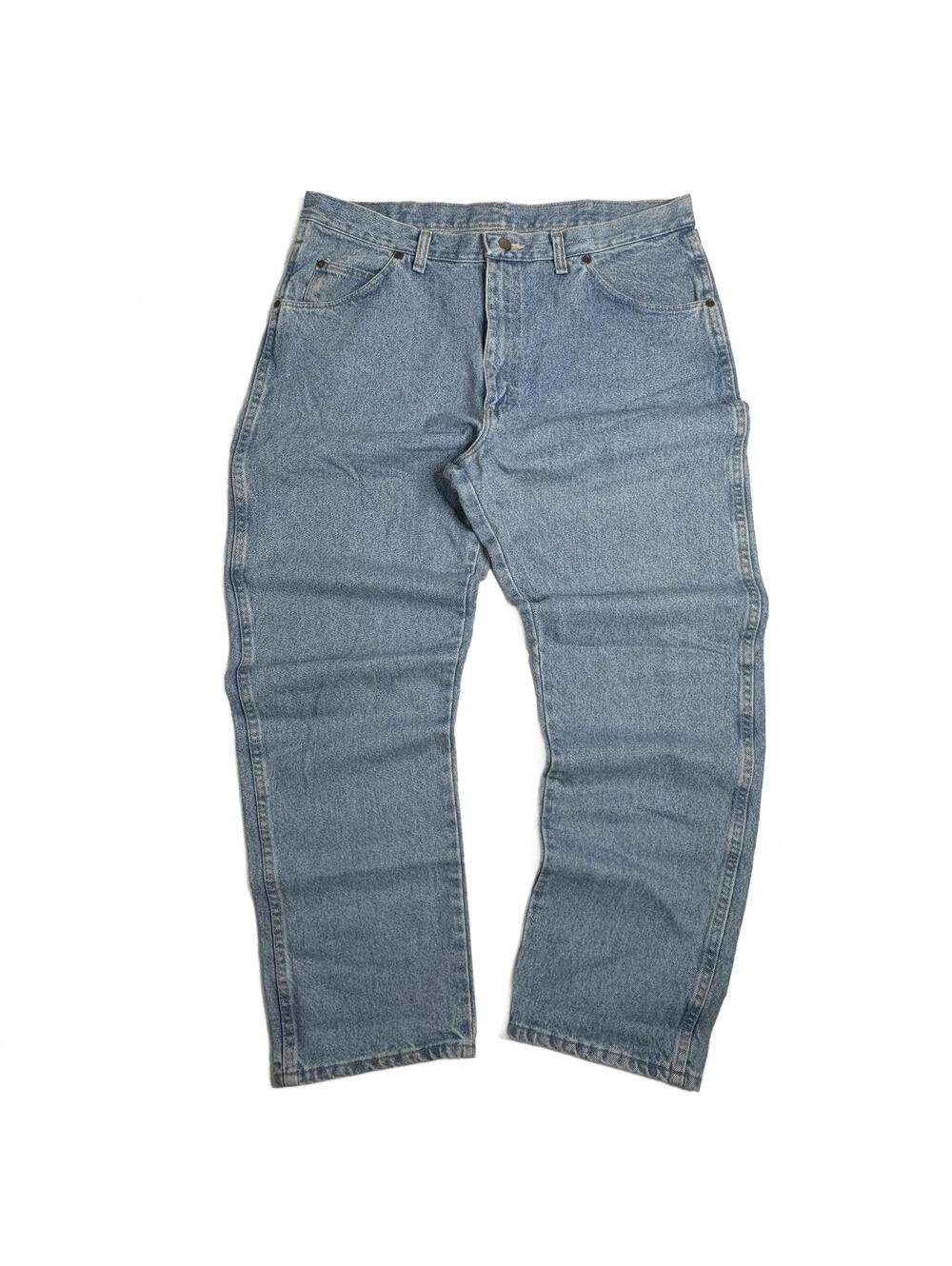 Vtg Wrangler Blues Light Wash Straight Denim Jeans 38x30
